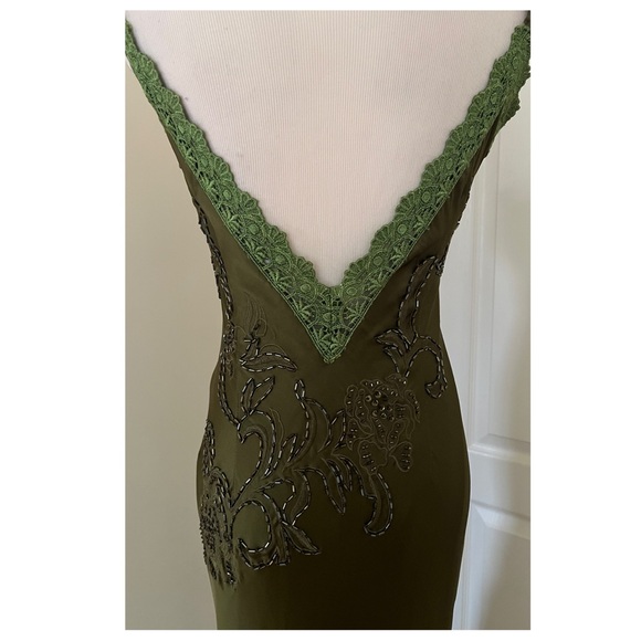 Sue Wong Elegant Olive Green Beaded Evening Gown - Picture 10 of 14